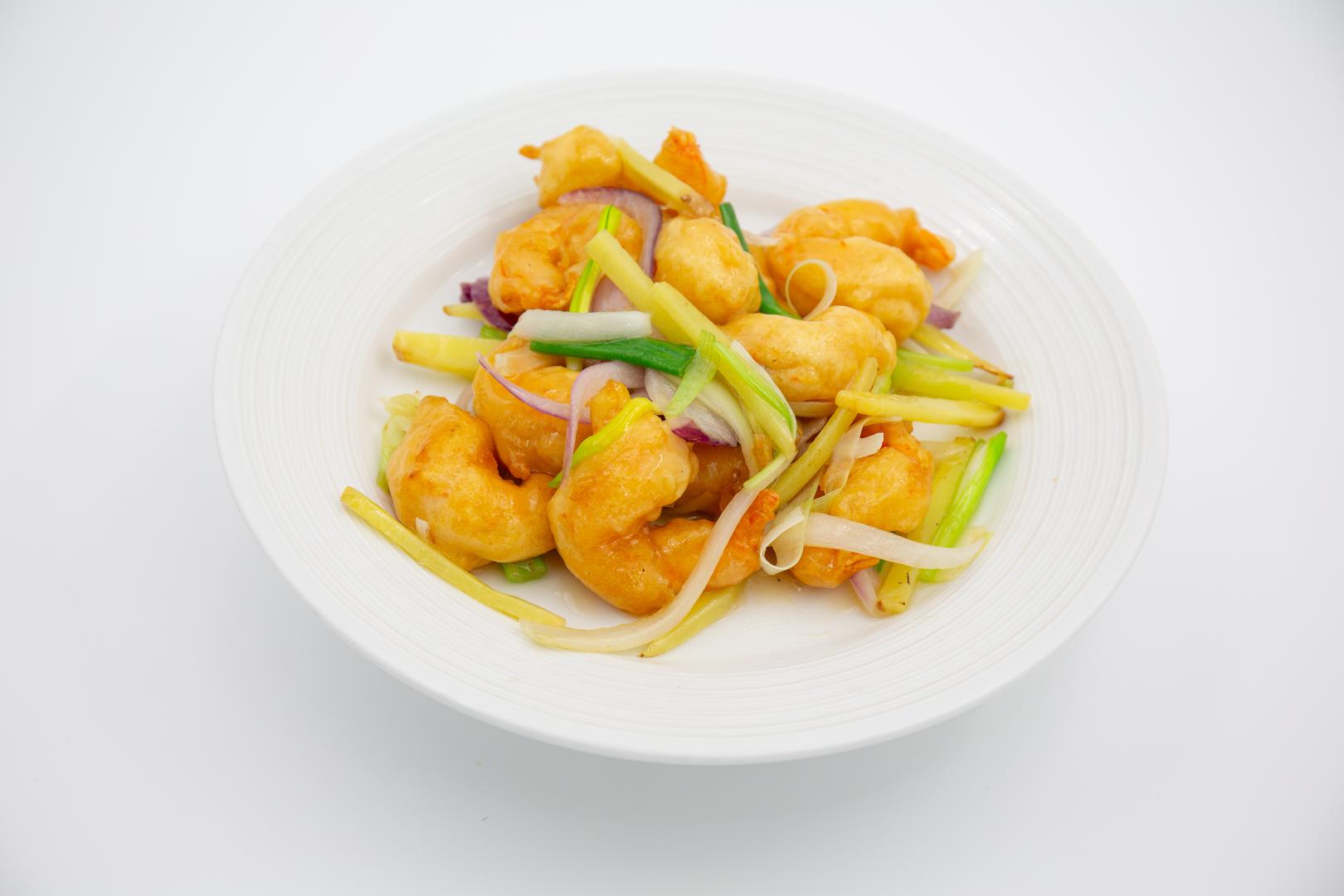 shrimp with ginger & scallion